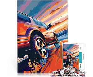 Puzzles de 1000 pièces pour Adolescents Conduite en SUV au Coucher du Soleil Impossible est idéal comme Cadeau pour Toute la Famille 52x38cm