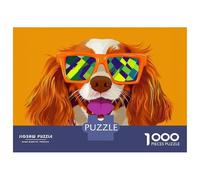 Puzzles De 1000 Pièces Pour Adolescents Cool Cavalier King Charles with Sunglasses Illustration Puzzles Pour Adultes, Jouets Anti-stress, Défi Difficile, Cadeaux D'anniversaire Et Cadeaux Uniques 70x5