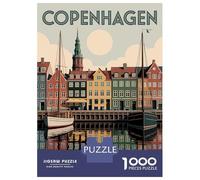 Puzzles De 1000 Pièces Pour Adolescents Copenhagen Cityscape with Boats And Reflections Puzzles Pour Adultes Améliorent La Mémoire Casse-tête Difficile Et Stimulant Jeux De Réflexion En Famille 38x26c