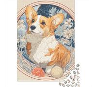 Puzzles De 1000 Pièces pour Adolescents Corgi Dog Art Print-2 Puzzles pour Adolescents Jeux Relaxants pour S'amuser en Famille Offrez-Leur Un Cadeau 70x50cm/1000pcs