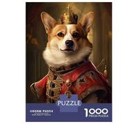 Puzzles De 1000 Pièces pour Adolescents Corgi The King Puzzles pour Adultes, Jouets Anti-Stress, Décoration Murale, Cadeaux d'anniversaire Et Cadeaux Uniques 52x38cm/1000pcs