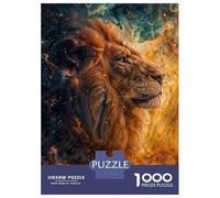 Puzzles De 1000 Pièces pour Adolescents Cosmic Abstract Lion Puzzle Adulte Jeu Manuel Cadeaux pour Femmes pour Anniversaire, Noël 52x38cm/1000pcs