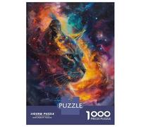 Puzzles De 1000 Pièces pour Adolescents Cosmic Cat Dreams Puzzles pour Adolescents Jeux Relaxants Course De Vitesse des Mains Aide À Stimuler Le Cerveau 38x26cm/1000pcs