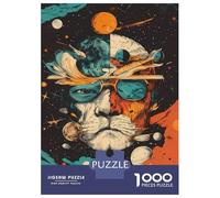 Puzzles De 1000 Pièces pour Adolescents Cosmic Lion Abstract Space Puzzles pour Adultes Jeux Relaxants Décoration Intérieure pour Anniversaire, Noël 52x38cm/1000pcs