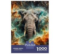 Puzzles De 1000 Pièces pour Adolescents Cosmic Nebula Elephant Puzzles pour Adultes Jeux De Société Cadeaux pour Femmes Stimule Le Cerveau 52x38cm/1000pcs
