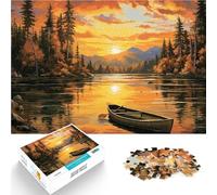 Puzzles de 1000 pièces pour Adolescents Coucher de Soleil en Bateau Jouets Anti-Stress Renforcer l'amour Entre Les Couples 38x26cm