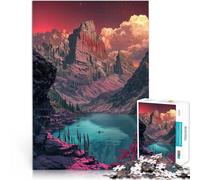 Puzzles de 1000 pièces pour Adolescents Coucher de Soleil sur Un lac de Montagne Jouets éducatifs Une œuvre d'art 38x26cm