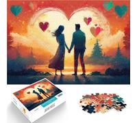 Puzzles de 1000 pièces pour Adolescents Couple Amoureux au Coucher du Soleil Jouets de Jeu Cadeau d'anniversaire, Cadeaux, décoration Murale 50x70cm