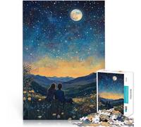 Puzzles de 1000 pièces pour Adolescents Couple sous Un Ciel étoilé Jouets à Faire soi-même Cadeau d'anniversaire, Cadeaux 75x50cm