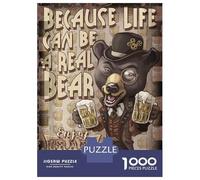 Puzzles De 1000 Pièces pour Adolescents Craft Beer Bear Puzzle pour Adultes Jeu Manuel Amusant Et Humoristique Aide À Exercer Le Cerveau 70x50cm/1000pcs