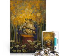 Puzzles de 1000 pièces pour Adolescents Crapaud Jouant de la flûte Jouets Anti-Stress avec Affiche et Feuille de Questions correspondantes 50x70cm
