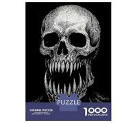 Puzzles De 1000 Pièces pour Adolescents Creepy Skull with Sharp Teeth Puzzles pour Adultes, Jouets Anti-Stress, Décoration Murale, Cadeaux d'anniversaire Et Cadeaux Uniques 38x26cm/1000pcs
