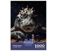 Puzzles De 1000 Pièces pour Adolescents Crocodile Chess Puzzle pour Adultes Relax Games Hand Speed Race Offre Cadeaux pour Toute La Famille 70x50cm/1000pcs