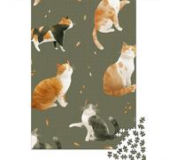 Puzzles De 1000 Pièces pour Adolescents Cute Cats Pattern Puzzles pour Adultes Jeux De Société Cadeaux pour Femmes Stimule Le Cerveau 70x50cm/1000pcs