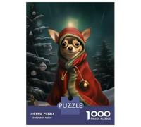 Puzzles De 1000 Pièces pour Adolescents Cute Chihuahua Xmas Night Puzzle Jeux De Famille Décoration Intérieure Cadeaux d'anniversaire Uniques 70x50cm/1000pcs