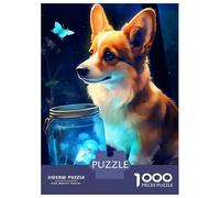 Puzzles De 1000 Pièces pour Adolescents Cute Corgi Dog Luminous Puzzle Adulte, Jouet, Décoration Murale, Art Mural, Cadeaux d'anniversaire Uniques 70x50cm/1000pcs