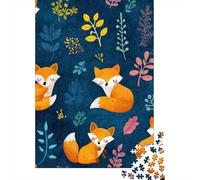 Puzzles De 1000 Pièces pour Adolescents Cute Fox Pattern Fabric-1 Puzzles pour Adolescents, Jeu De Réflexion, Une Œuvre d'art, Activités Amusantes À La Maison, 38x26cm/1000pcs