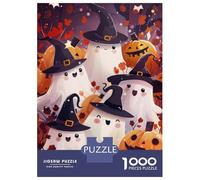 Puzzles De 1000 Pièces pour Adolescents Cute Halloween Ghosts Puzzle pour Adultes Jeux De Famille Cadeaux pour Femmes Cadeaux Anti-Stress 70x50cm/1000pcs