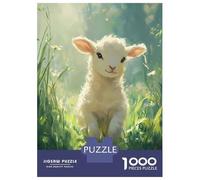 Puzzles De 1000 Pièces pour Adolescents Cute Lamb in Meadow Puzzle pour Adultes, Jouets À Monter Soi-même, Difficile, Idéal comme Cadeau pour Toute La Famille 70x50cm/1000pcs