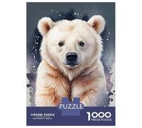 Puzzles De 1000 Pièces pour Adolescents Cute Polar Bear Watercolor Puzzle pour Adultes Jeu Manuel D'assemblage De Motifs pour Anniversaire, Noël 52x38cm/1000pcs
