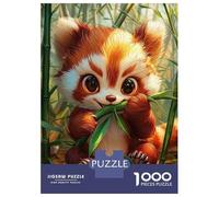 Puzzles De 1000 Pièces Pour Adolescents Cute Red Panda Eating Bamboo Puzzles Pour Adultes Vacances À La Maison Tuer Le Temps Entraîner Son Cerveau Et Ses Mains Cadeau D'anniversaire, Cadeaux De Voyage