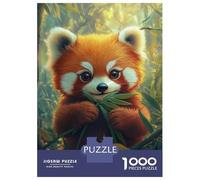 Puzzles De 1000 Pièces pour Adolescents Cute Red Panda in Bamboo Forest Puzzle Jeux Relaxants Décoration Murale Cadeaux pour Les Amis Et La Famille 52x38cm/1000pcs
