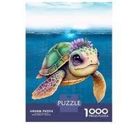 Puzzles De 1000 Pièces pour Adolescents Cute Turtle 1 Puzzles pour Adultes Jeux De Société pour S'amuser en Famille Offrez-Leur des Cadeaux 52x38cm/1000pcs