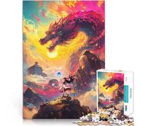 Puzzles de 1000 pièces pour Adolescents Dame Dragon et Mage Jeu Familial Anti-Stress Défi Difficile Super Cadeau 38x26cm