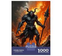 Puzzles De 1000 Pièces pour Adolescents Dark Demon Warrior with Spear Puzzle pour Adolescents - Défi Difficile - Jeu Éducatif - Amusant en Famille Et Soirée Jeux 70x50cm/1000pcs