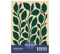 Puzzles De 1000 Pièces pour Adolescents Dark Green Leaves on Beige Background Puzzle Jeux Relaxants Une Œuvre d'art Cadeaux d'anniversaire Uniques 52x38cm/1000pcs