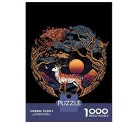 Puzzles De 1000 Pièces pour Adolescents Deer Gold Tree Puzzles pour Adolescents, Jeu De Réflexion Amusant Et Humoristique, Cadeau d'anniversaire Unique 70x50cm/1000pcs