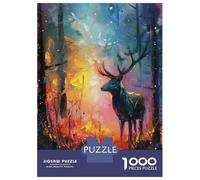 Puzzles De 1000 Pièces pour Adolescents Deer in Jungle Puzzle pour Adultes Relax Games Hand Speed Race Offre Cadeaux pour Toute La Famille 38x26cm/1000pcs