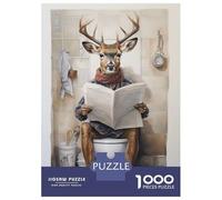 Puzzles De 1000 Pièces pour Adolescents Deer Reading The Paper Puzzle pour Adolescents - Défi Difficile - Jeu Éducatif - Amusant en Famille Et Soirée Jeux 38x26cm/1000pcs