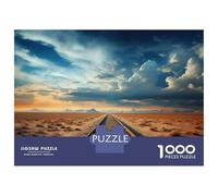 Puzzles De 1000 Pièces pour Adolescents Desert Tracks Sunset Puzzles pour Adolescents Vacances À La Maison Tuer Le Temps Stimuler Le Cerveau Amusant en Famille Et Soirée Jeux 38x26cm/1000pcs