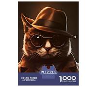Puzzles De 1000 Pièces pour Adolescents Detective Cat Puzzle Adulte Jeu Manuel Améliore La Mémoire Réduit Le Stress Cadeaux 70x50cm/1000pcs