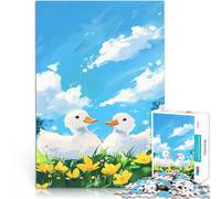Puzzles de 1000 pièces pour Adolescents Deux Canards dans Un pré Assemblage du modèle Renforcer l'amour Entre Les Couples 75x50cm