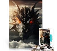 Puzzles de 1000 pièces pour Adolescents Dieu Dragon Couronné de Nuages Jeu Pratique avec Affiche et Feuille de Questions correspondantes 52x38cm