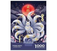 Puzzles De 1000 Pièces pour Adolescents Divine Kitsune in Lunar Bloom Puzzle Adulte Jeu Manuel Amusant Et Humoristique Cadeau Anti-Stress 70x50cm/1000pcs