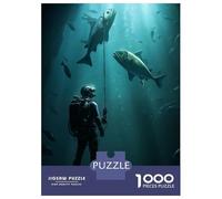 Puzzles De 1000 Pièces pour Adolescents Diving Deep Sea with Fish Puzzle Adulte Jeu Manuel Défi Difficile Cadeaux pour Amis Et Famille 52x38cm/1000pcs