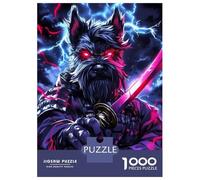 Puzzles De 1000 Pièces pour Adolescents Dog Miniature Schnauzer Samurai Warrior Puzzle pour Adultes Jeux De Famille Cadeaux pour Femmes Cadeaux Anti-Stress 52x38cm/1000pcs