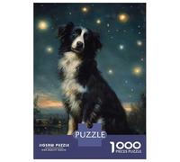 Puzzles De 1000 Pièces pour Adolescents Dog Under The Stars Puzzle Jeux Relaxants Décoration Murale Cadeaux pour Les Amis Et La Famille 70x50cm/1000pcs