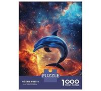 Puzzles De 1000 Pièces pour Adolescents Dolphin in Cosmos -8 Puzzle Jeux Relaxants Une Œuvre d'art Cadeaux d'anniversaire Uniques 38x26cm/1000pcs