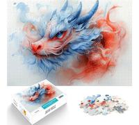 Puzzles de 1000 pièces pour Adolescents Dragon Aquarelle Séjour Anti-Stress pour Tuer Le Temps Idées Cadeaux 38x26cm