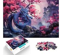 Puzzles de 1000 pièces pour Adolescents Dragon en Fleurs de Cerisier Jeu Pratique Activités Amusantes à la Maison, Cadeaux d'anniversaire, Cadeaux de Voyage, 52x38cm