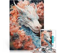 Puzzles de 1000 pièces pour Adolescents Dragon Fleur Fantastique Jeux éducatifs Jouets DIY Cadeaux d'anniversaire 75x50cm
