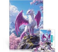 Puzzles de 1000 pièces pour Adolescents Dragon Rose au Sommet de la Montagne Jeu intellectuel Une œuvre d'art 38x26cm