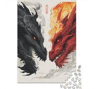 Puzzles De 1000 Pièces pour Adolescents Dragon Vs. Phoenix Art Print Puzzle À Monter Soi-même, Jouets pour S'amuser en Famille, Cadeau d'anniversaire Ou De Noël 70x50cm/1000pcs