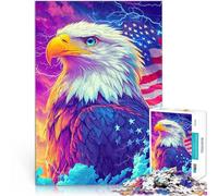 Puzzles de 1000 pièces pour Adolescents Drapeau de l'aigle américain Jouets éducatifs Car C'est Un pour Toute la Famille 38x26cm