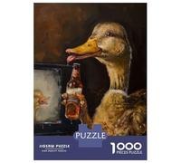 Puzzles De 1000 Pièces pour Adolescents Drunk Duck Drinking Beer Puzzle Adulte Jeu Manuel Améliore La Mémoire Réduit Le Stress Cadeaux 52x38cm/1000pcs