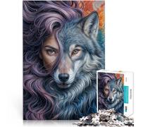 Puzzles de 1000 pièces pour Adolescents Dualité des Loups Jeu Familial Anti-Stress Défi Difficile Cadeau Amusant 75x50cm